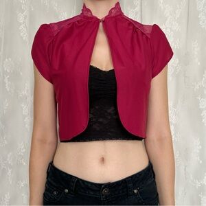 Vintage Vamp Burgundy Lace Cardigan